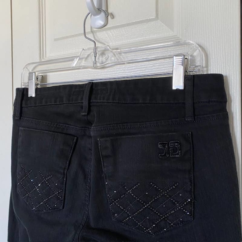Joe's Jeans Honey Bootcut 29W Black Rhinestone Back Pockets‎ - Picture 5 of 6